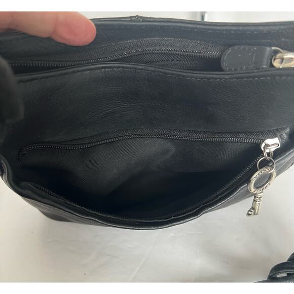 Fossil Women’s Small Black Pebbled Leather Crossbody Purse Shoulder Bag - Picture 10 of 11